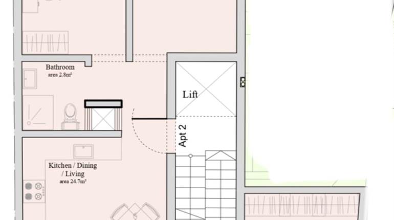 Sannat Gozo - 1st Floor 2 Bedroom + Study Apartment