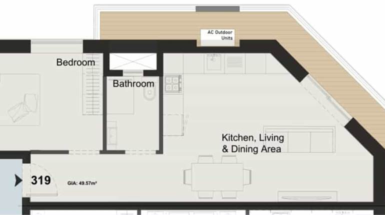 Paola - Shell Form 1 Bedroom Apartment 