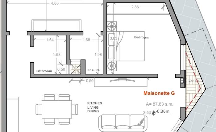 Mqabba - 2 Bedroom Maisonette On Plan